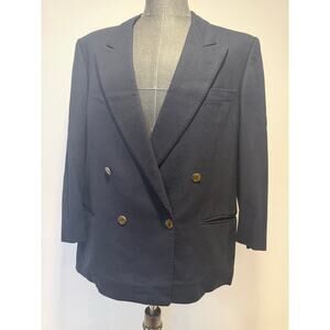 Antonio Baldan Italy Vicuna Suit Jacket Double Breasted Navy Blue 52IT 42 US JL